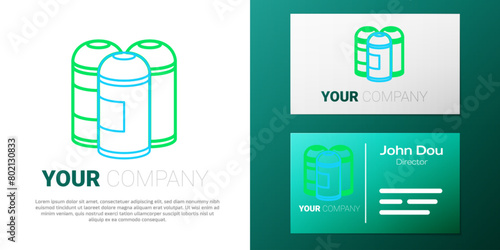 Line Paint spray can icon isolated on white background. Colorful outline concept. Vector