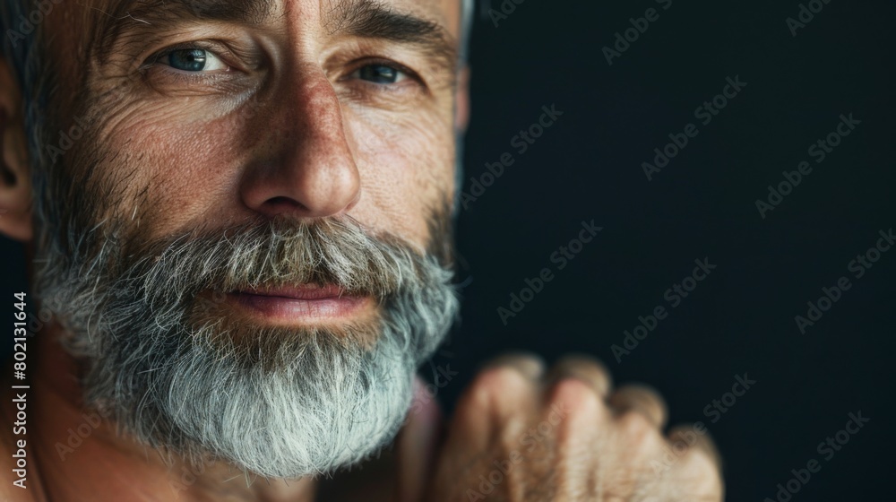 A bearded elderly man gazes thoughtfully into the distance, his face partially illuminated against a dark background. A bearded elderly man gazes thoughtfully into the distance, his face partially illuminated against a dark background.