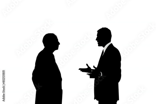 silhouette of a business people talking collaboration