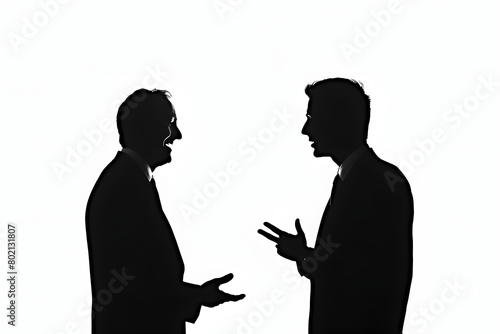 silhouette of a person discussing