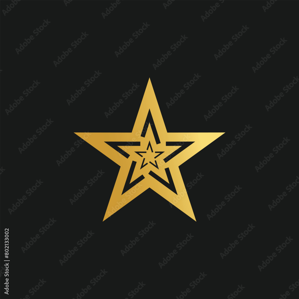 Obraz premium Star logo design vector with golden gradient and creative idea