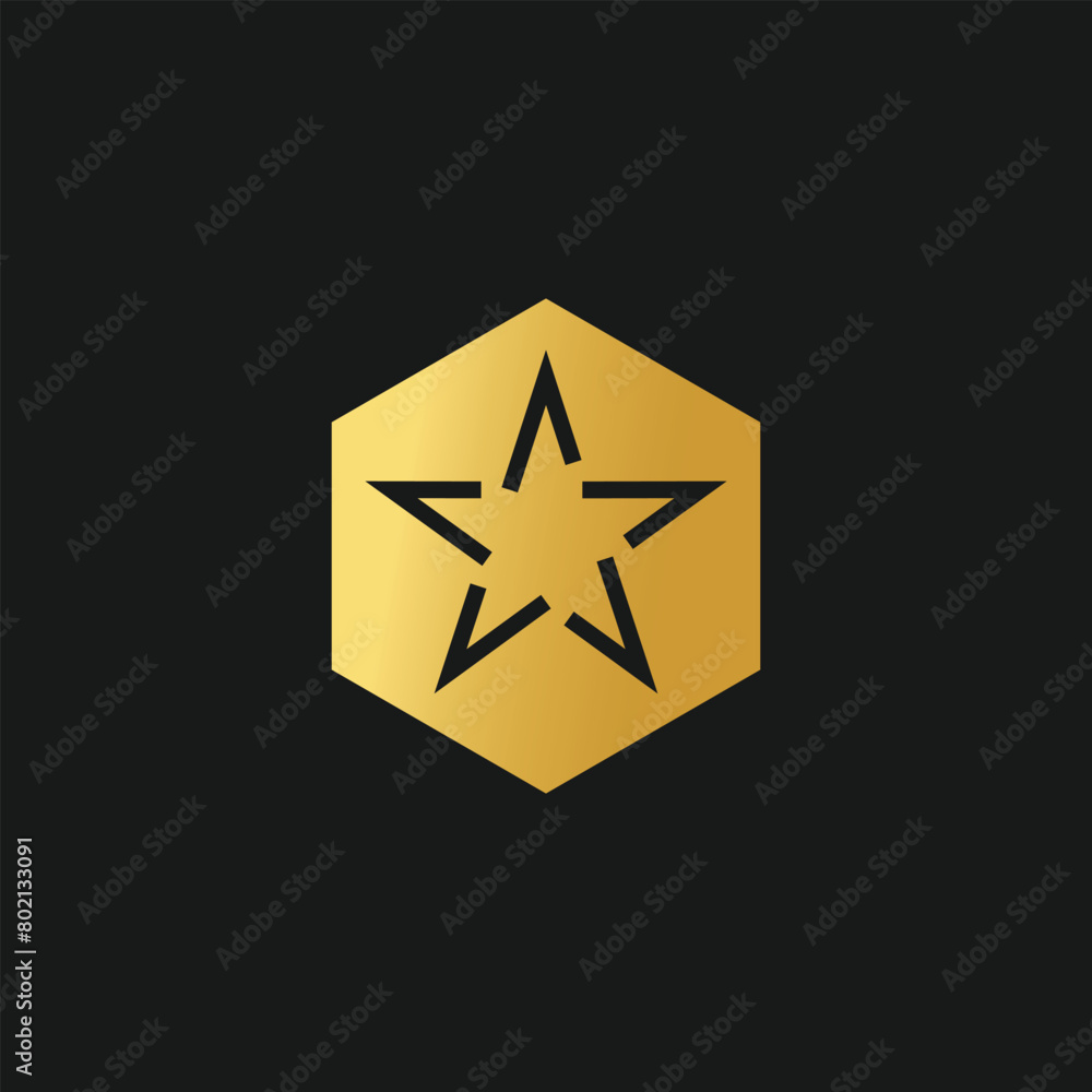 Star logo design vector with golden gradient and creative idea Star logo design vector with golden gradient and creative idea