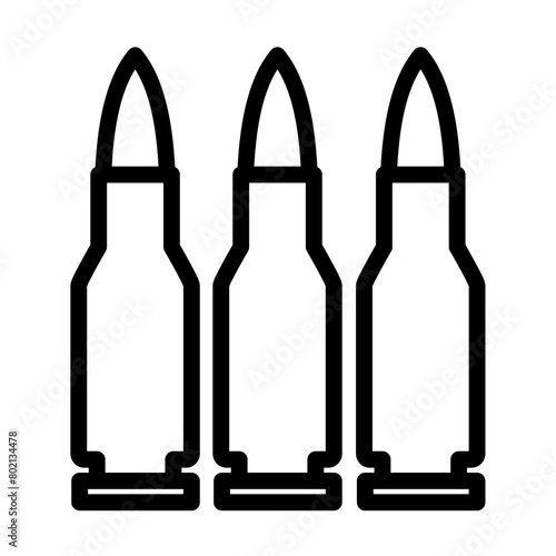bullet icon, ammunitions simple line icon, vector illustration