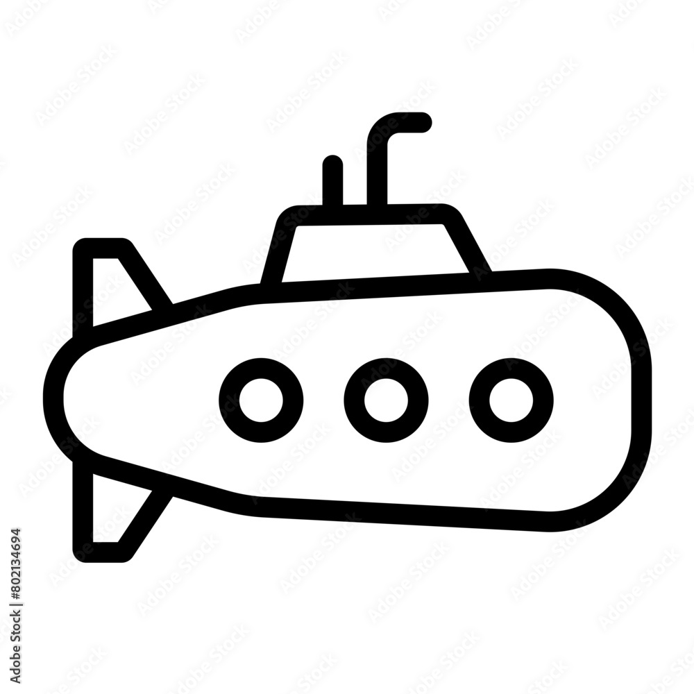 submarine icon, submarine simple line icon, vector illustration submarine icon, submarine simple line icon, vector illustration