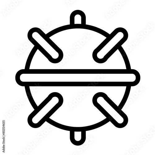naval mine icon, explosive simple line icon, vector illustration