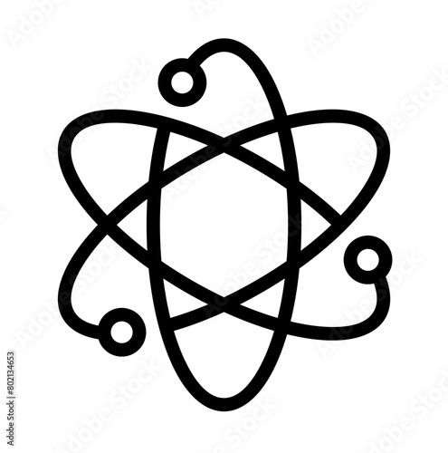 nuclear symbol icon, nuclear simple line icon, vector illustration