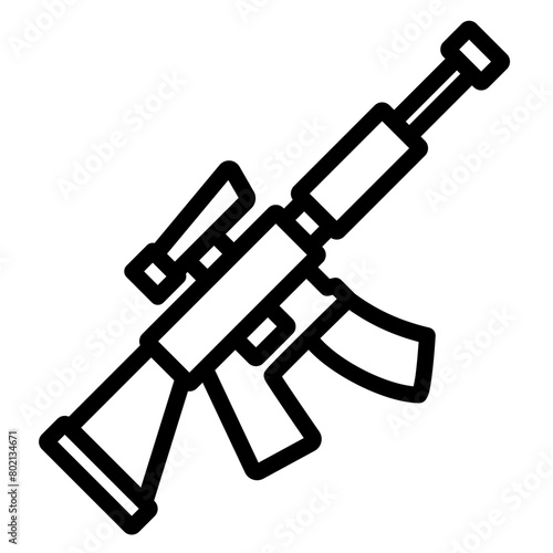 rifle gun icon, rifle simple line icon, vector illustration photo