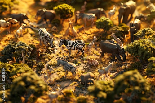 A miniature world of African animals