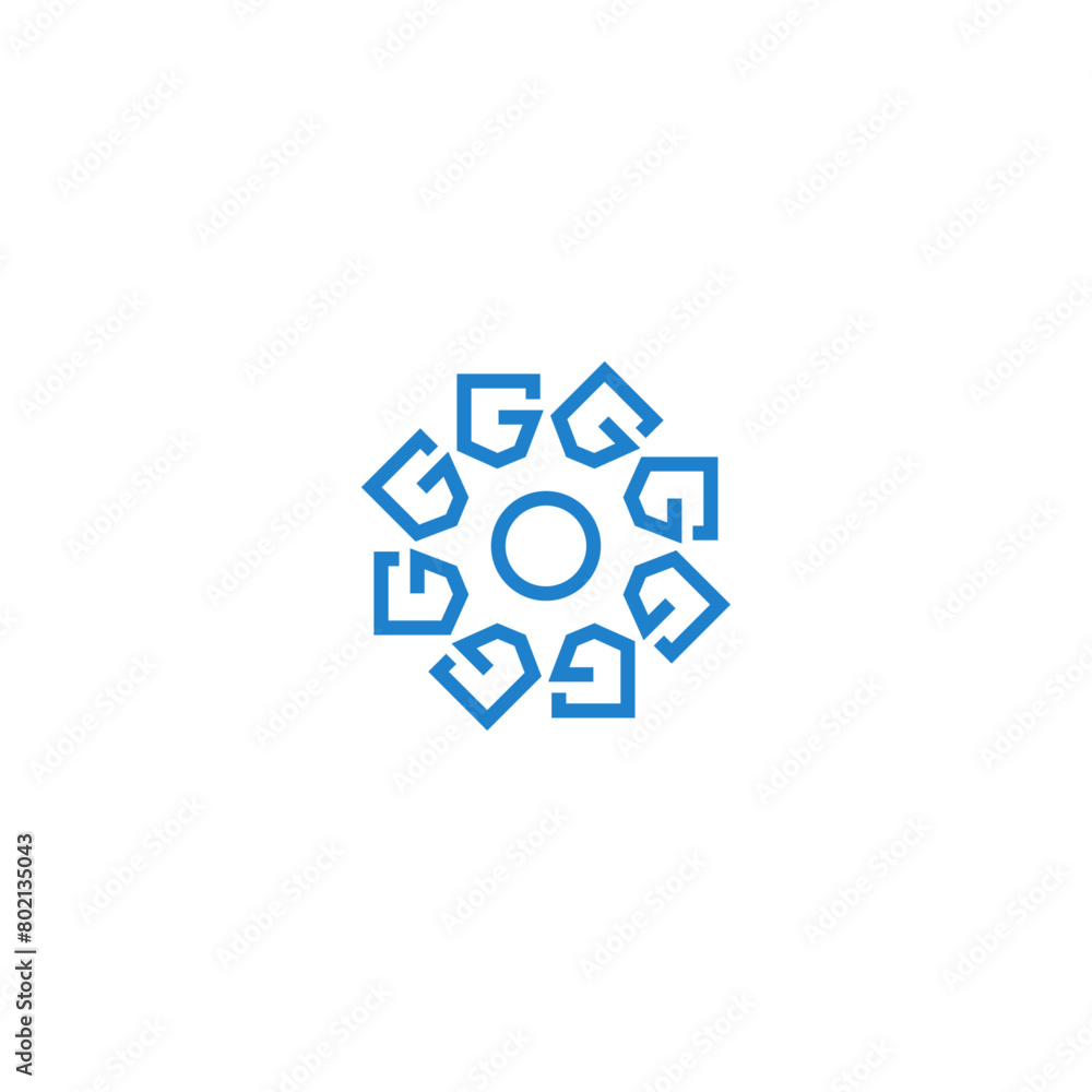 Gear wheel consisting of letters G logo design. Gear wheel consisting of letters G logo design.