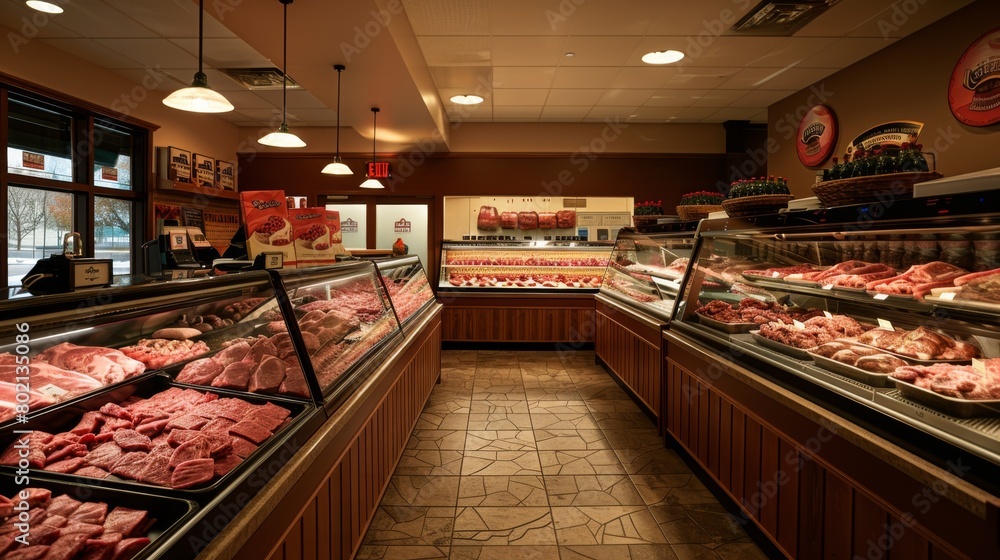 fresh beef products displayed in retail meat counters, inviting consumers with their natural appeal