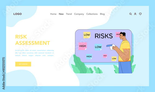 Risk assessment concept. Flat vector illustration