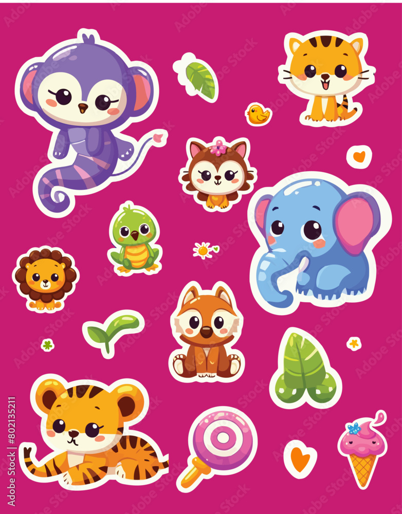Obraz premium jungle stickers