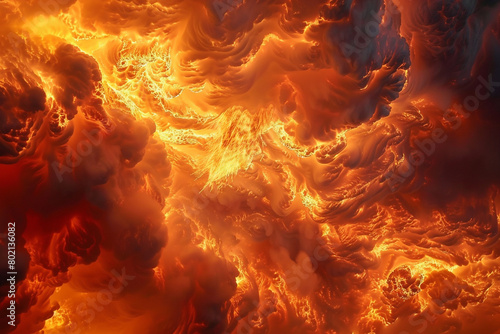Flames lick the sky with fervent intensity photo