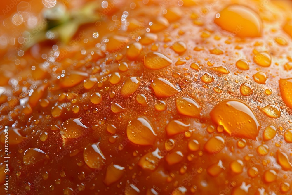 Macro photography of water droplets on a blood orange. Macro photography of water droplets on a blood orange.