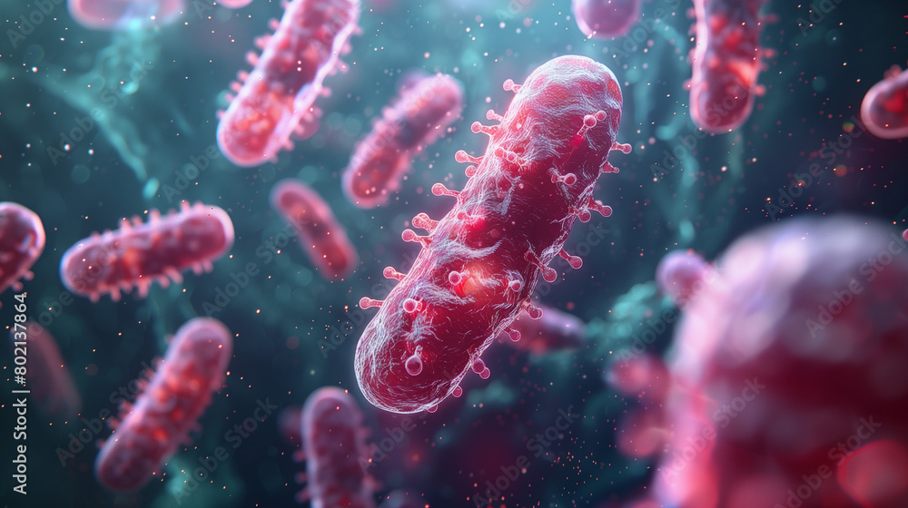 A photorealistic macro image depicting bacterial mitosis and RNA genetic manipulation, showcasing the intricate process at a microscopic level. The scene captures the dynamic nature of bacterial A photorealistic macro image depicting bacterial mitosis and RNA genetic manipulation, showcasing the intricate process at a microscopic level. The scene captures the dynamic nature of bacterial