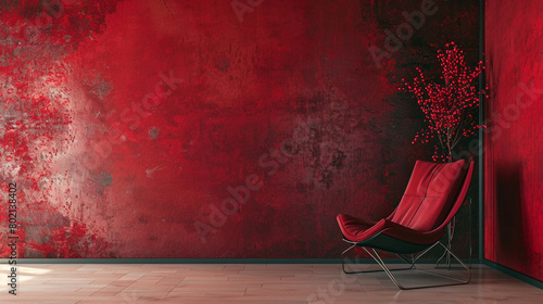 Intense scarlet red hue, commanding attention in your design space.