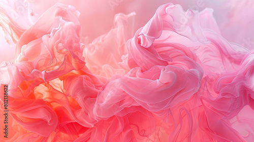 Ethereal waves of pink fabric swirl in a dreamy dance in this visually soothing image