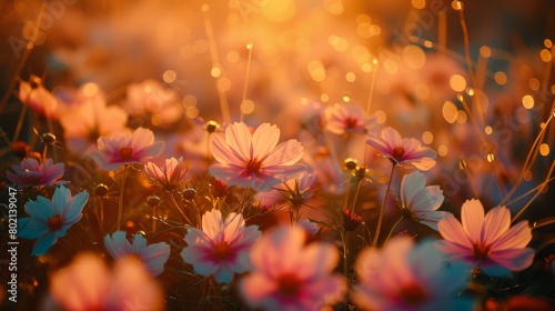A field of flowers that glow with an otherworldly light © Atthasit