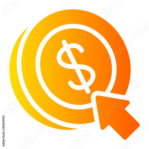 pay per click gradient icon