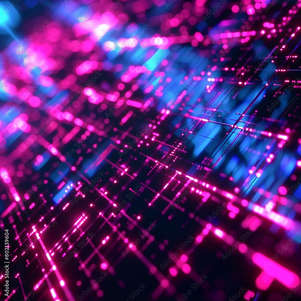 Pink and blue neon matrix, technological background. Pink and blue neon matrix, technological background.