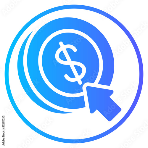 pay per click gradient icon