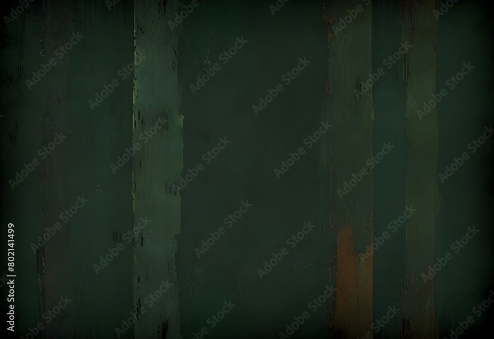 A dark forest green backdrop with rusty, distressed textures, including worn-out patches and faded lines, generative AI