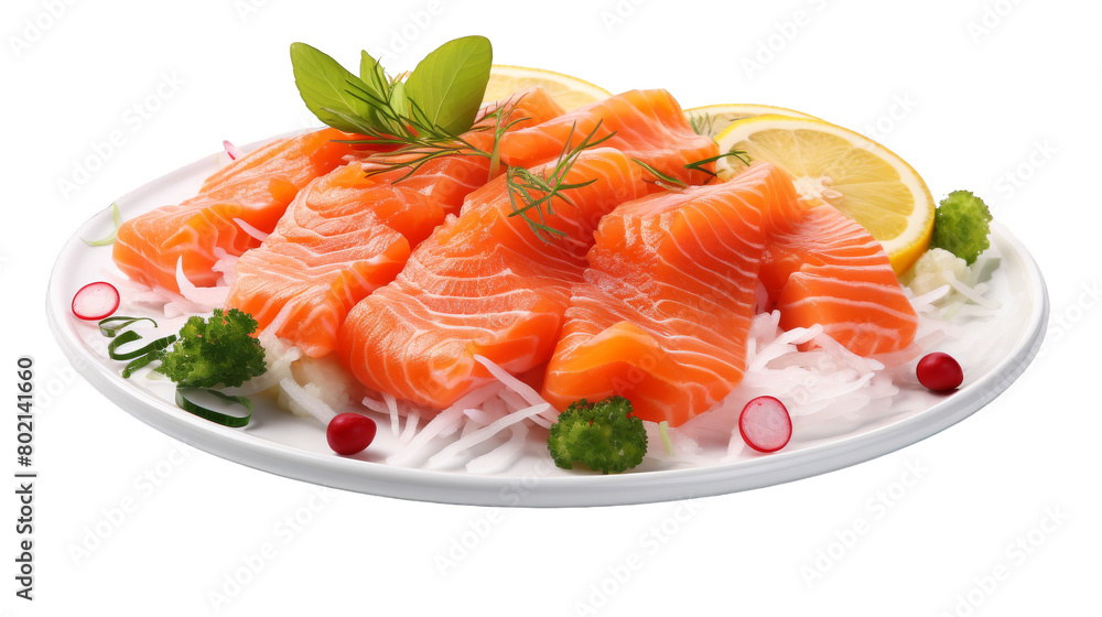 Fresh Sashimi Platter isolated on transparent background PNG