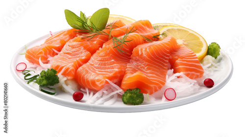 Fresh Sashimi Platter isolated on transparent background PNG