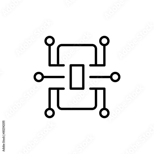 Electronic circuit outline icons  accounting minimalist vector illustration  simple transparent graphic element .Isolated on white background