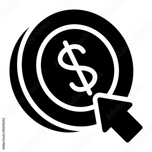 pay per click glyph icon