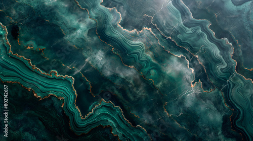 Abstract Aerial View of Turquoise Mineral Textures and Patterns photo