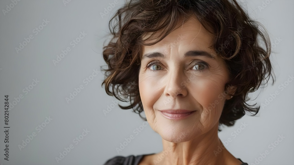 Portrait of elegant mature woman in 50s on white background. Concept Portrait Photography, Elegant Style, Mature Model, 50s Woman, White Background Portrait of elegant mature woman in 50s on white background. Concept Portrait Photography, Elegant Style, Mature Model, 50s Woman, White Background