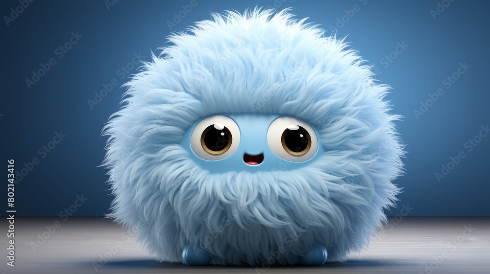 Describe a fluffy, blue creature with a tail that resembles a fluffy cotton candy Describe a fluffy, blue creature with a tail that resembles a fluffy cotton candy