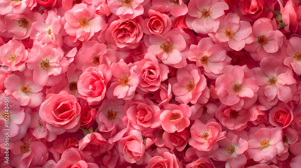 Vibrant Array of Various Pink Roses in Full Bloom Vibrant Array of Various Pink Roses in Full Bloom