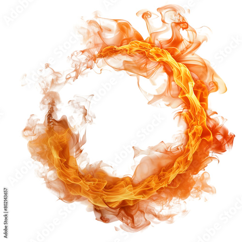 Fire Smoke Ring isolated on a transparent background