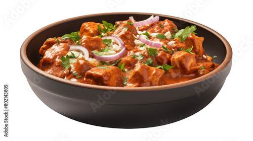 Spicy Vegetarian Tikka Masala isolated on transparent background PNG