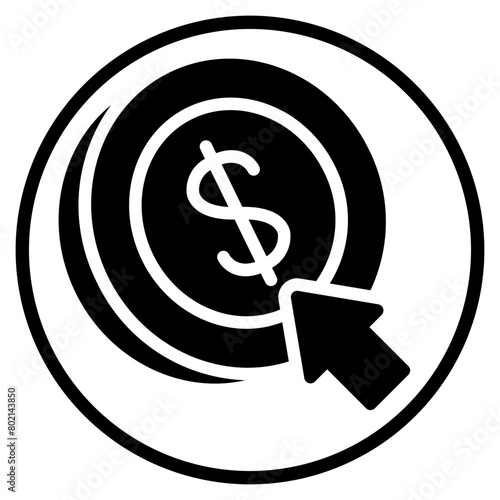 pay per click glyph icon