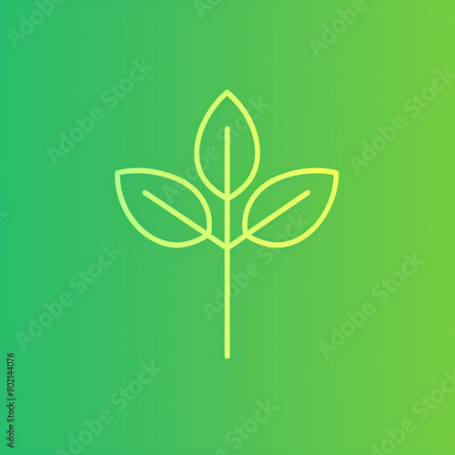 Stem Icon in Chartreuse Gradient: Minimalist Neumorphism Design