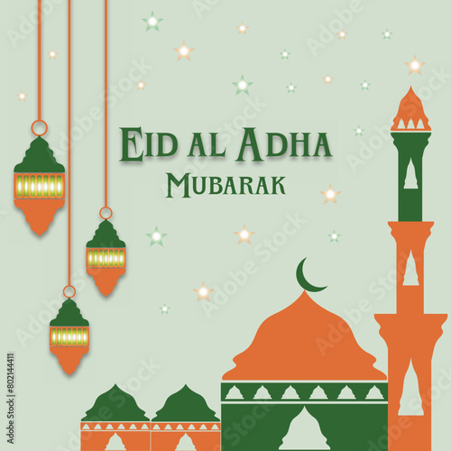 8  Eid al Adha Mubarak Banner Design Islamic background for a mosque in gray, aBeautiful Islamic pattern photo