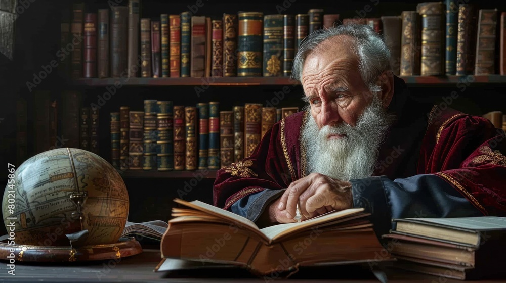 Old Renaissance male historians read and thought from history books. Old Renaissance male historians read and thought from history books.