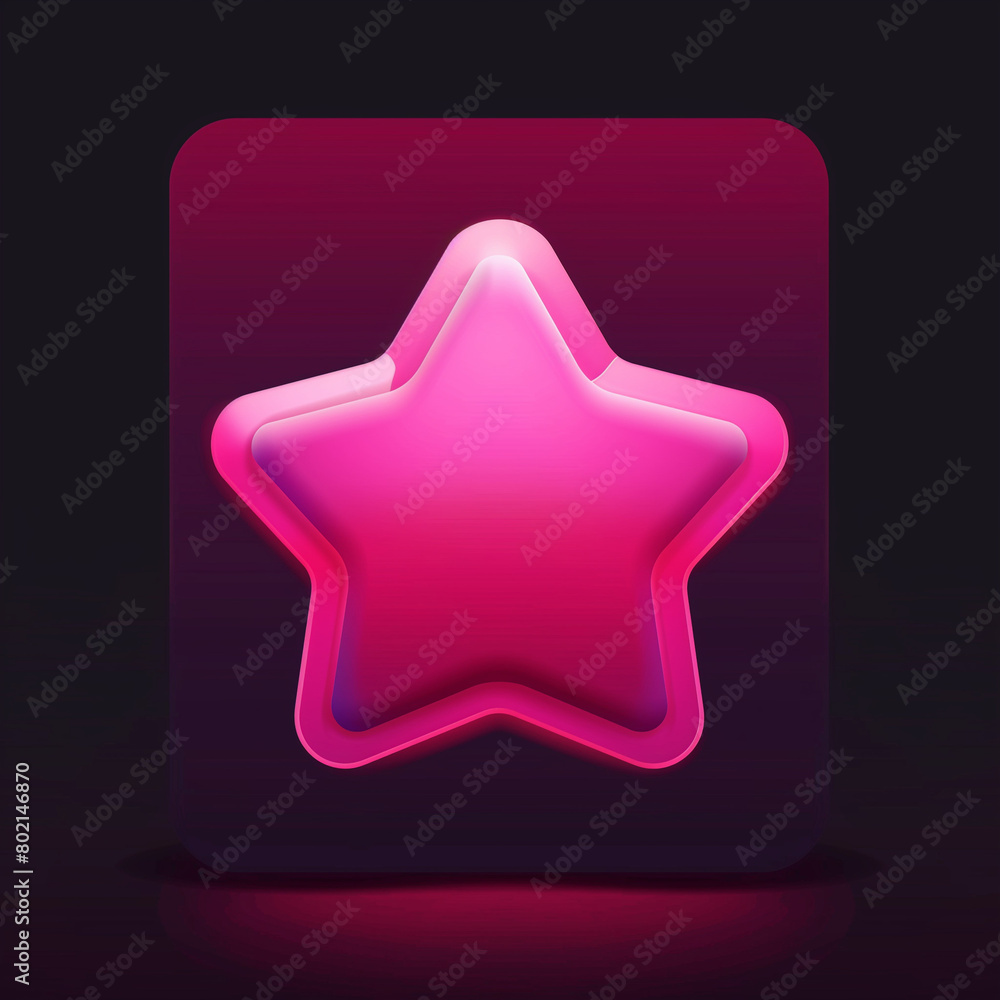 Star Icon in Magenta Gradient: Minimalist Neumorphism Design Star Icon in Magenta Gradient: Minimalist Neumorphism Design