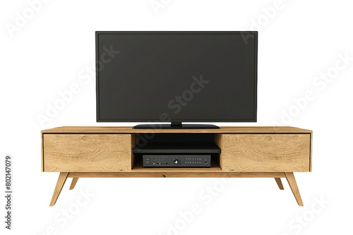 Modern TV Console with Sleek Design Isolated on a Transparent Background