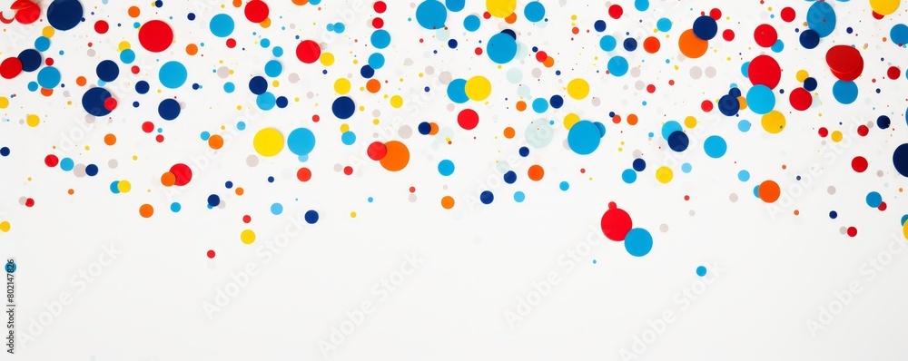 Multicolored polka dots on a white background. Multicolored polka dots on a white background.
