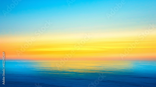 Immerse yourself in a sunrise gradient panorama brimming with life  as warm yellows blend seamlessly with cool blues  igniting a vibrant canvas for design resources.