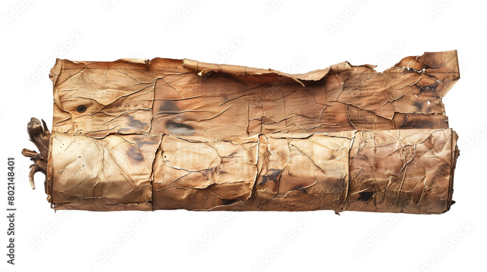 Fototapeta premium old paper scroll ancient papyrus isolated on a transparent background