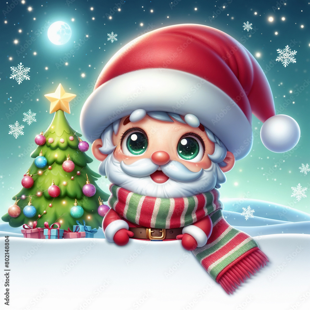 Cute child background with Santa Claus. AI
Cute child background with Santa Claus. AI