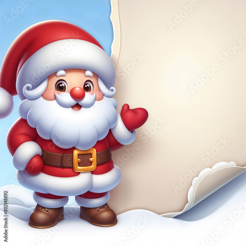 Cute child background with Santa Claus. AI
