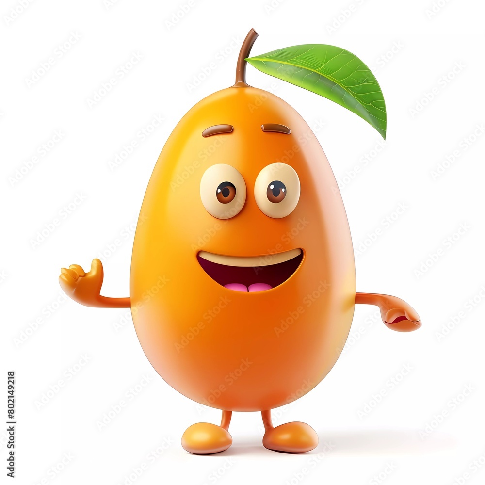 3d illustration of mango cartoon character, isolated on white background 3d illustration of mango cartoon character, isolated on white background
