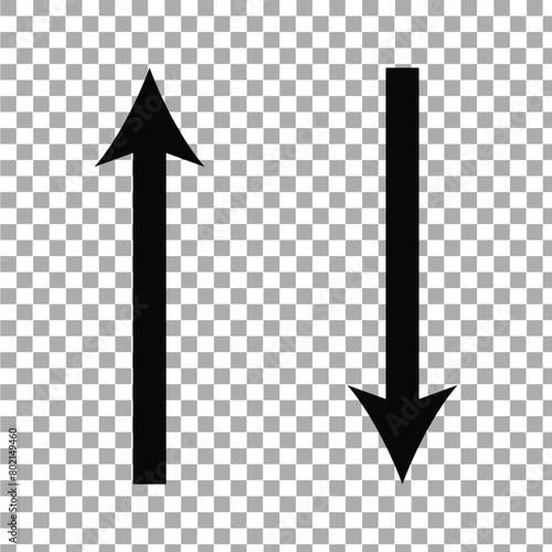 Up and down arrow icon in trendy style. Upward and downward sign symbol. Eps 10.