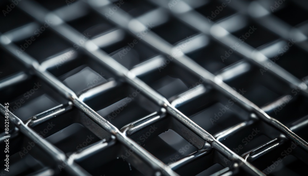 Detailed view of metal mesh or wire grating, displaying intricate patterns and textures Detailed view of metal mesh or wire grating, displaying intricate patterns and textures